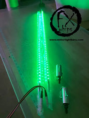 *PAIR* GREEN LED LIGHT WHIP - MILLAR LIGHT BARS - FX WHIPS, LLC