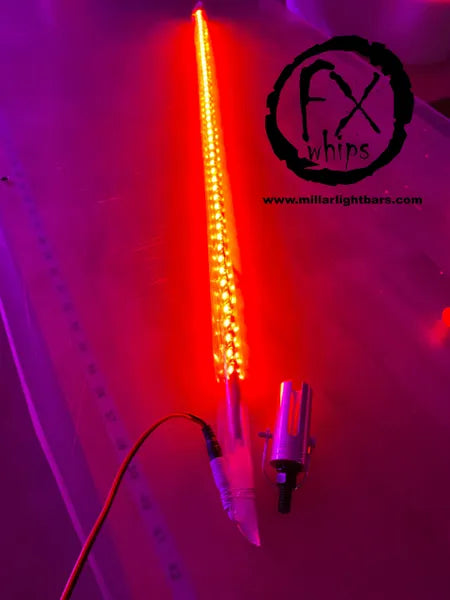 RED LED LIGHT WHIP - MILLAR LIGHT BARS - FX WHIPS, LLC