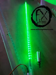 GREEN LED LIGHT WHIP - MILLAR LIGHT BARS - FX WHIPS, LLC