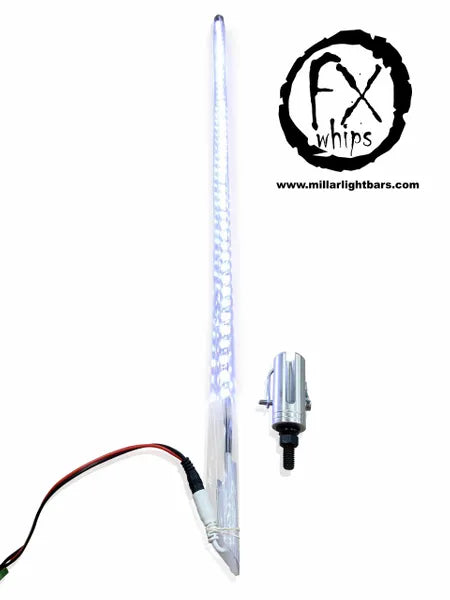 SINGLE WHITE LED LIGHT WHIP – MILLAR LIGHT BARS - FX WHIPS, LLC