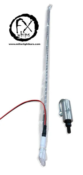 SINGLE WHITE LED LIGHT WHIP – MILLAR LIGHT BARS - FX WHIPS, LLC